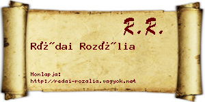 Rédai Rozália névjegykártya